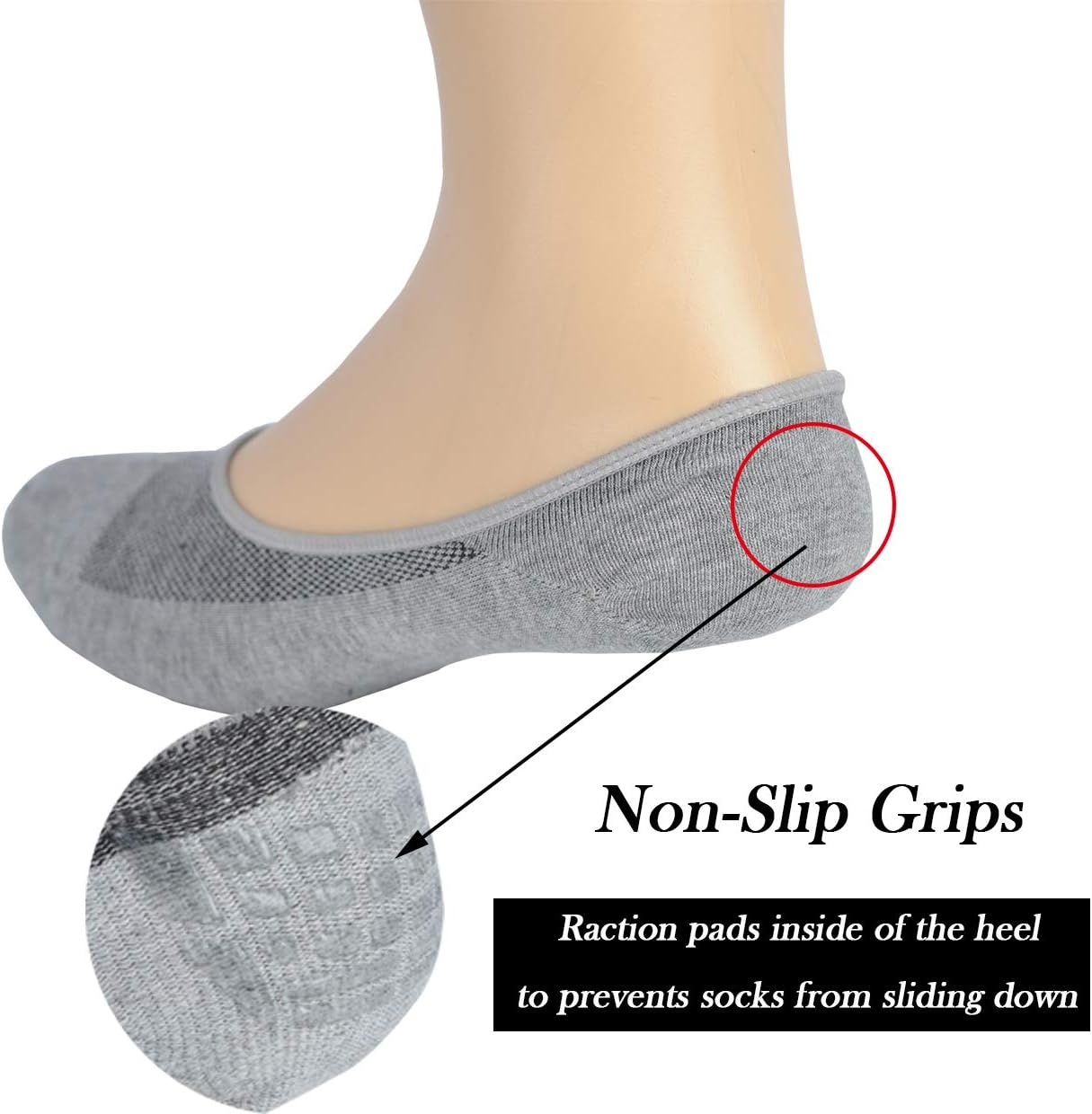JORMATT No-Show Socks for Men