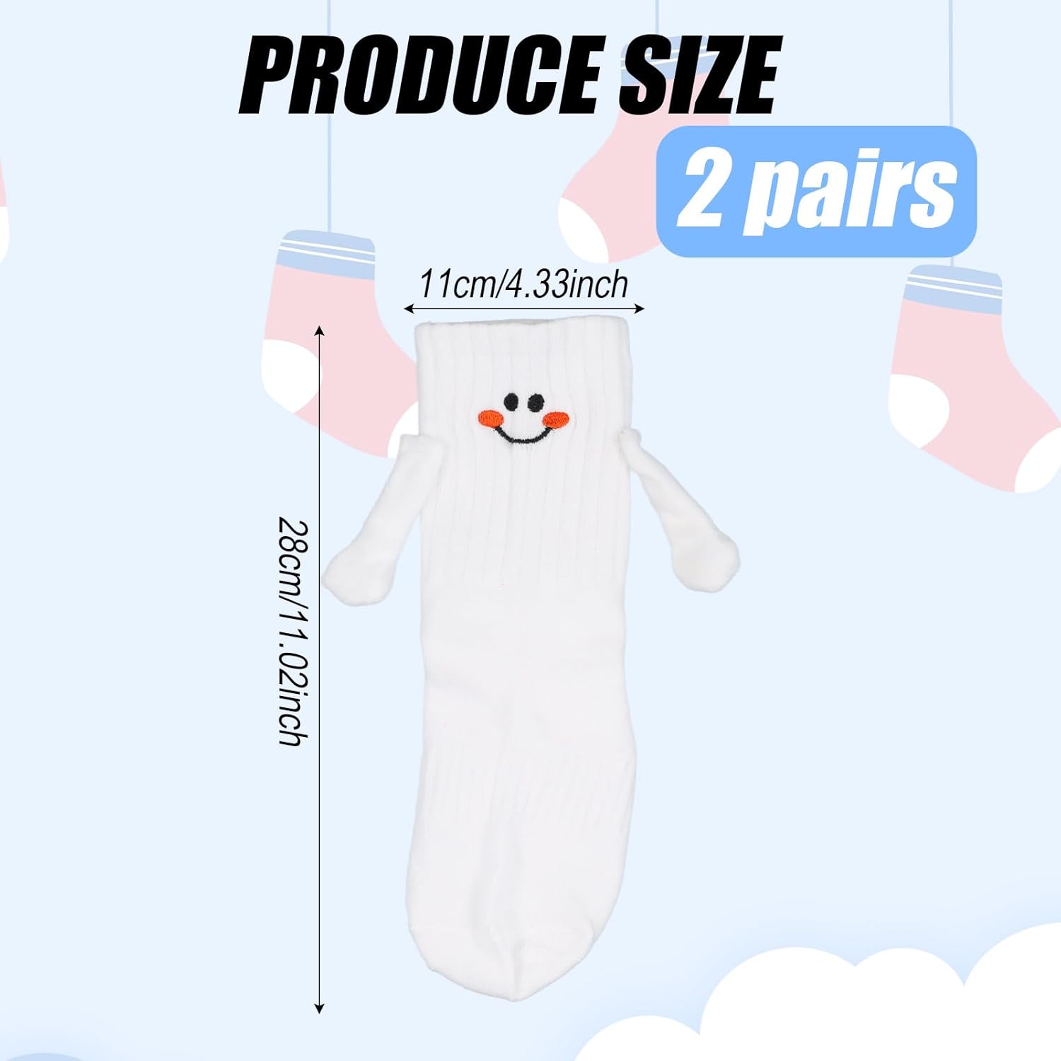 2 Pairs Magnetic Hold-On Socks for Kids