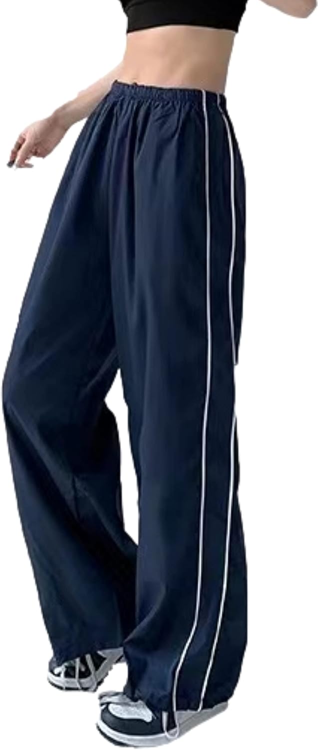 Shebote Womens Y2K Parachute Wide Leg Sweatpants 1