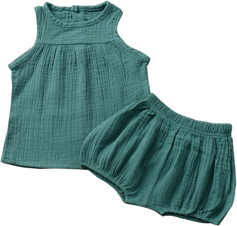 Summer Cotton Tank Shorts Set for Kids
