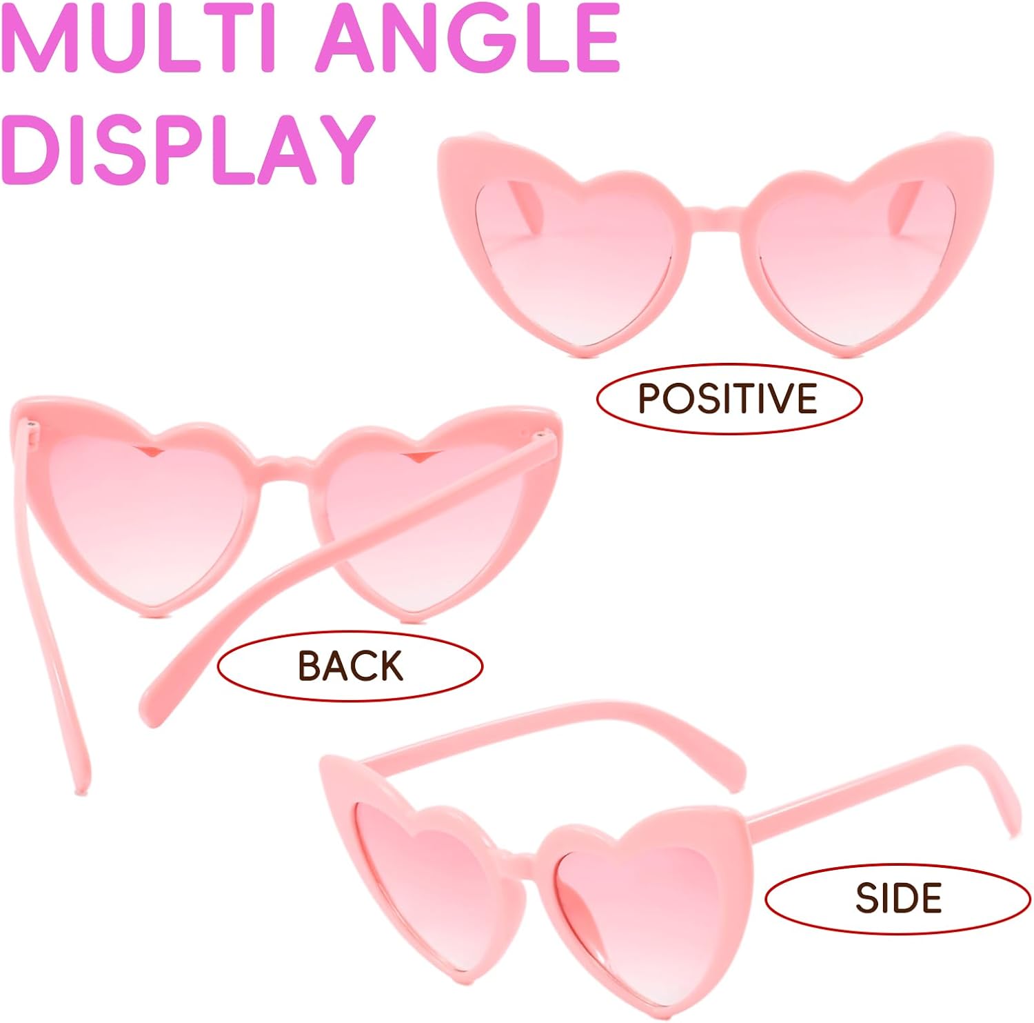 Elegant Heart Sunglasses 1pc