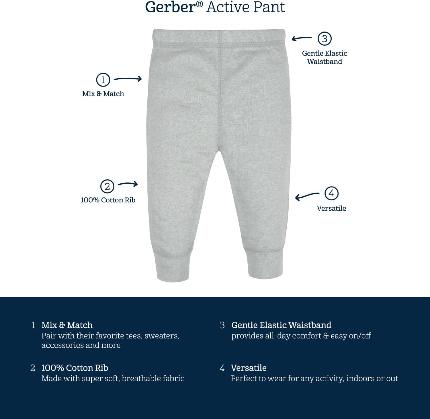 Gerber Baby Girls Active Pants Set