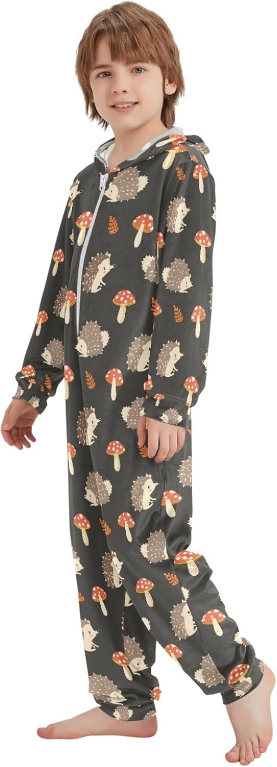French Fries and Hamburger Onesie Pajamas Zip Up Sleepwear