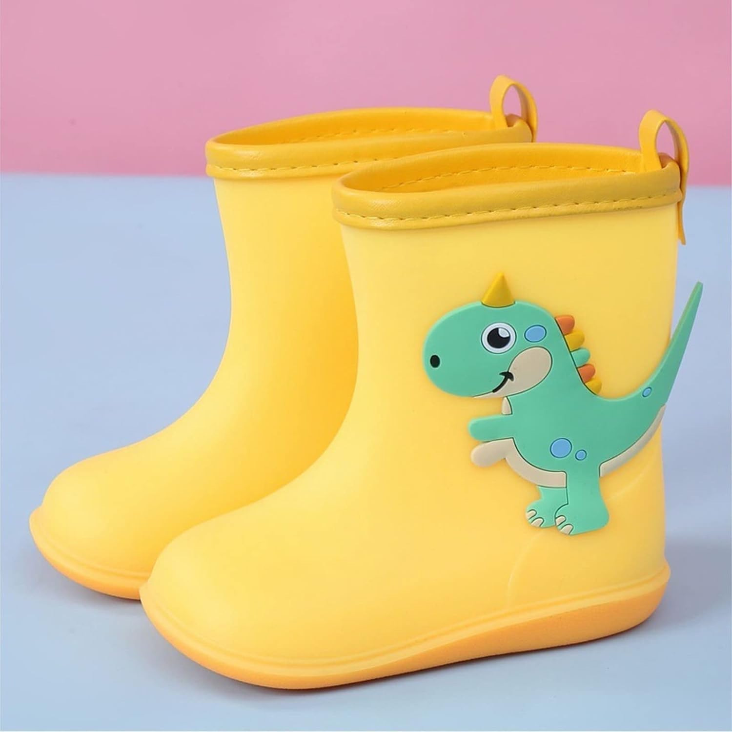 Rain Boots for Kids Waterproof Dinosaur Print Toddler Outdoor Shoes
