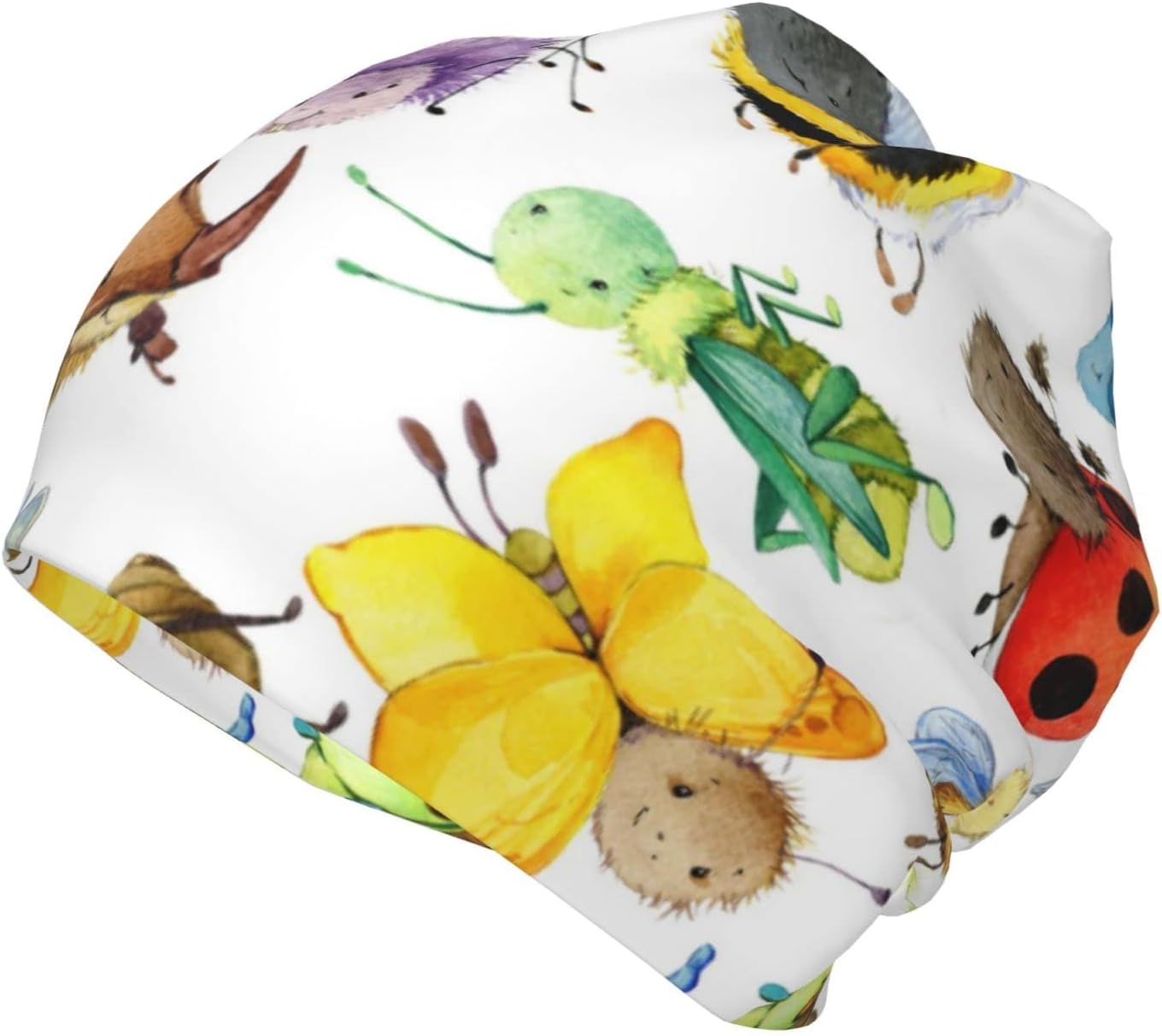 DEHUAL Painted Insects Kids Beanie Skull Cap 7-12 Year Black