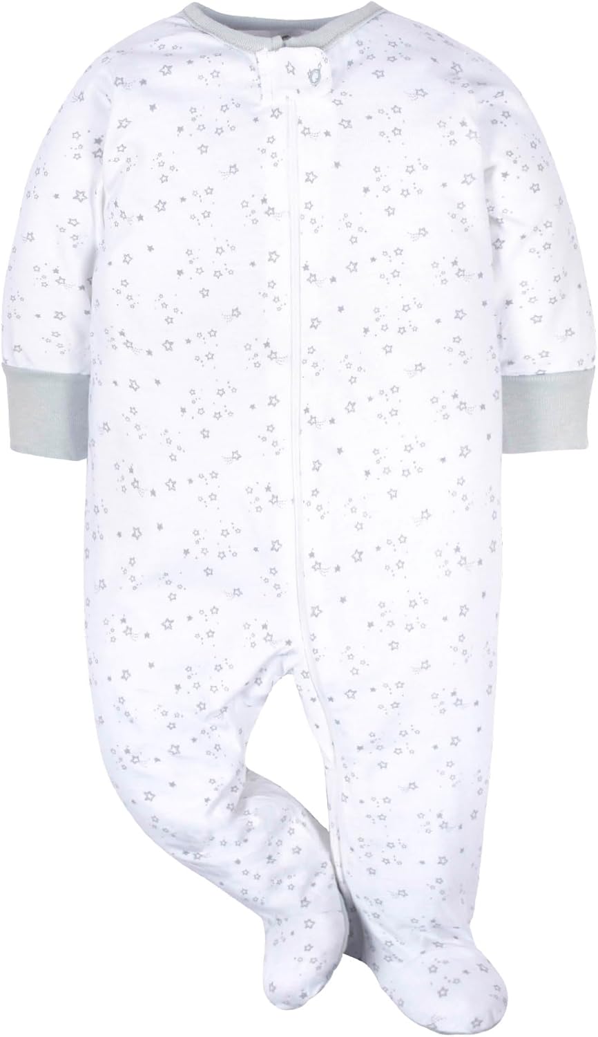 Sleep Play Footies 4-Pack Gerber Boys Long-Sleeve Machine Washable Mitten Cuffs