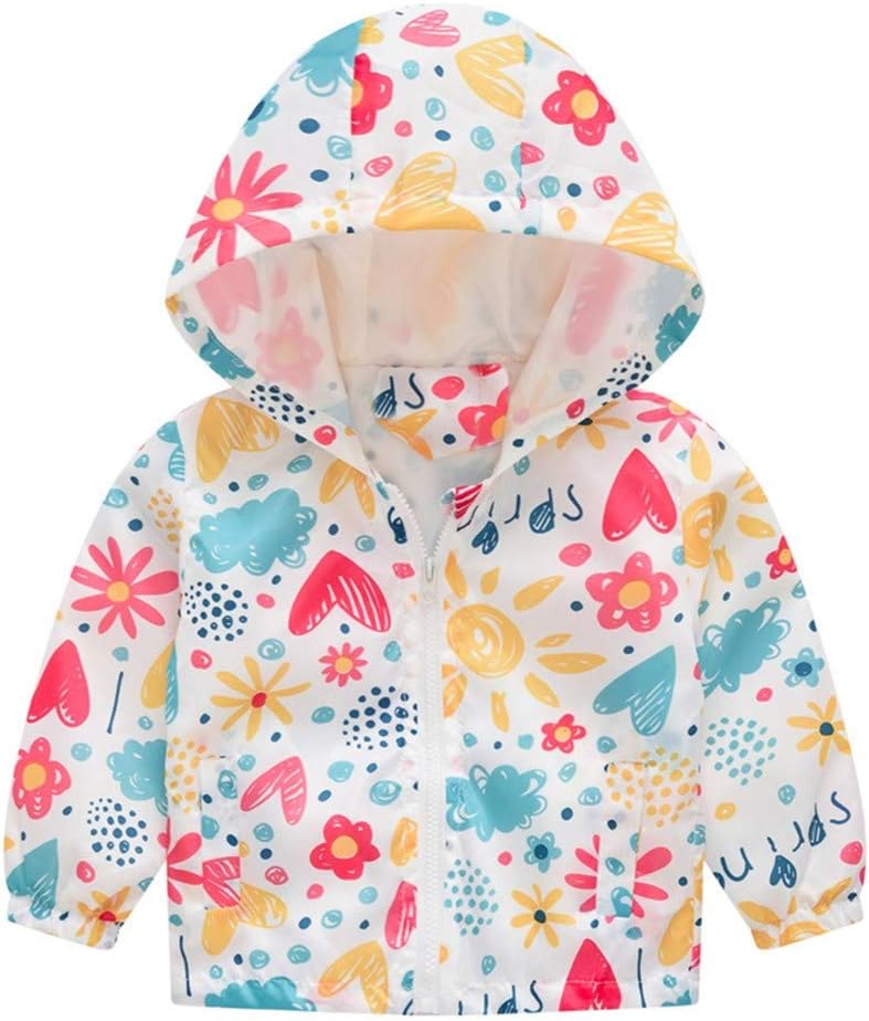 Kehen Boys Girls Dinosaur Print Zip Jacket Windproof Raincoat for Toddler