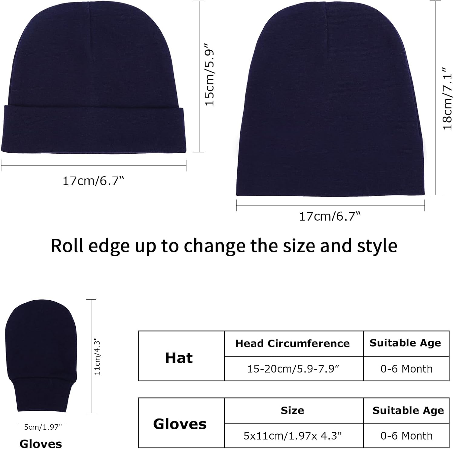 Perfect for Newborns DRESHOW BQUBO Baby Hats and Mittens Set