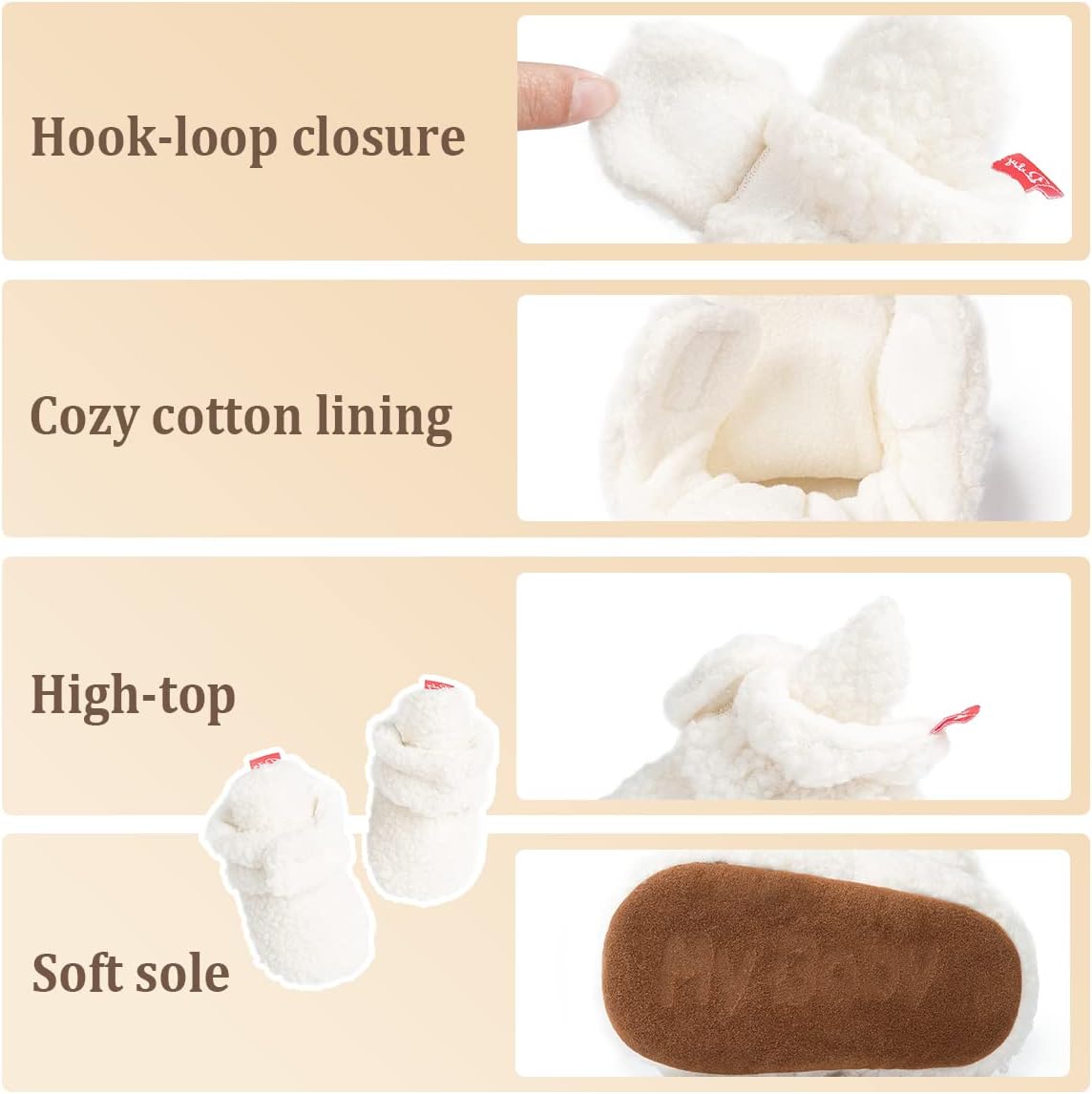OhsoFy - Soft Non-Slip Cotton Booties for Newborn Infant