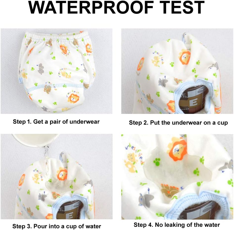 Cotton Training Pants for Toddler Girls Waterproof 4-Layer Soft Potty Training