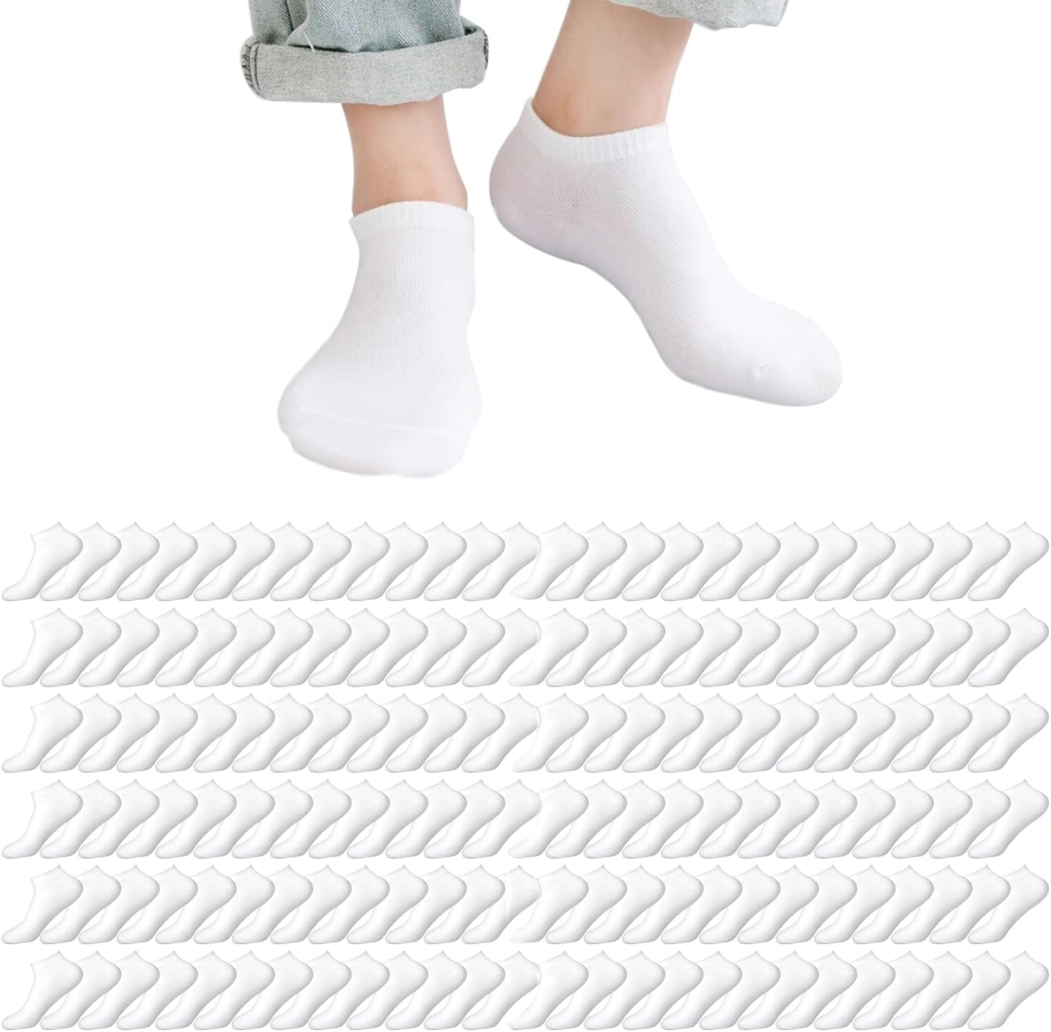 RICHBULL 200 Pairs Thin No Show Ankle Socks for Men Women