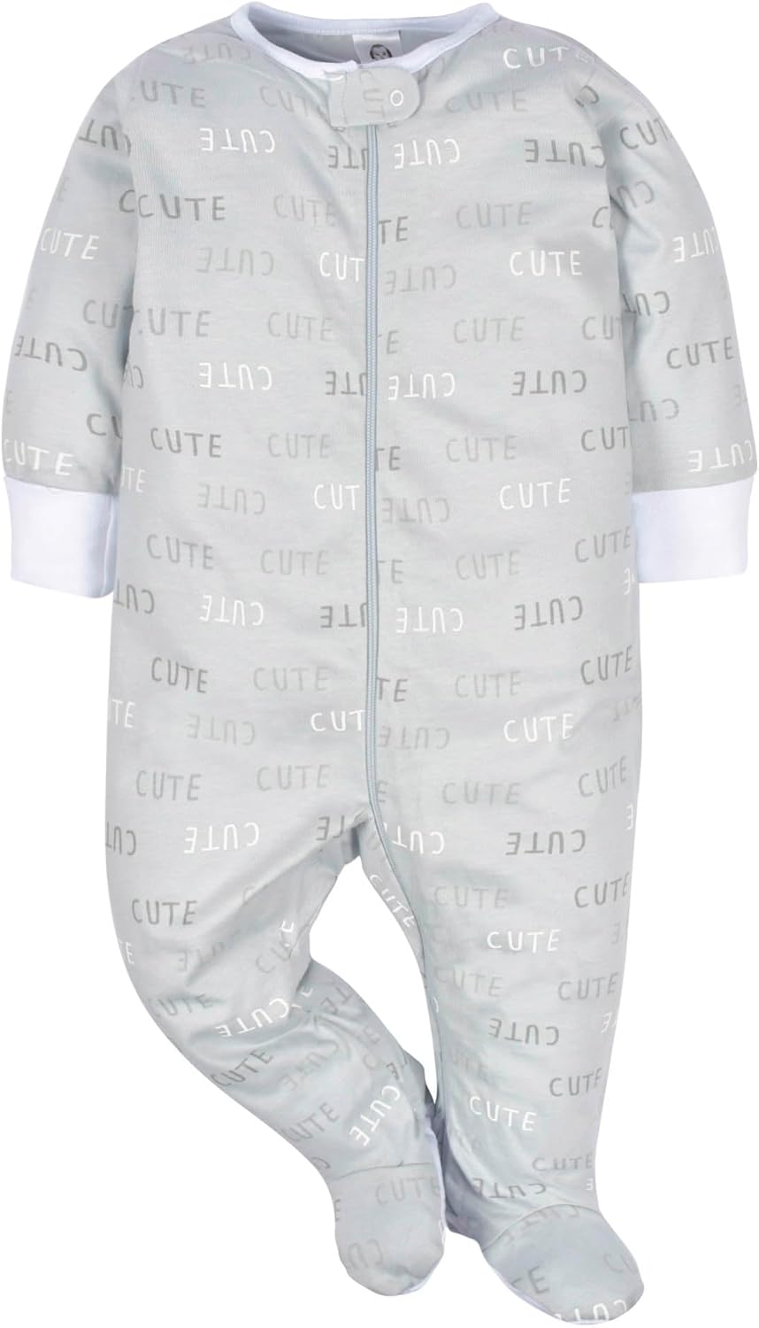 Sleep Play Footies 4-Pack Gerber Boys Long-Sleeve Machine Washable Mitten Cuffs