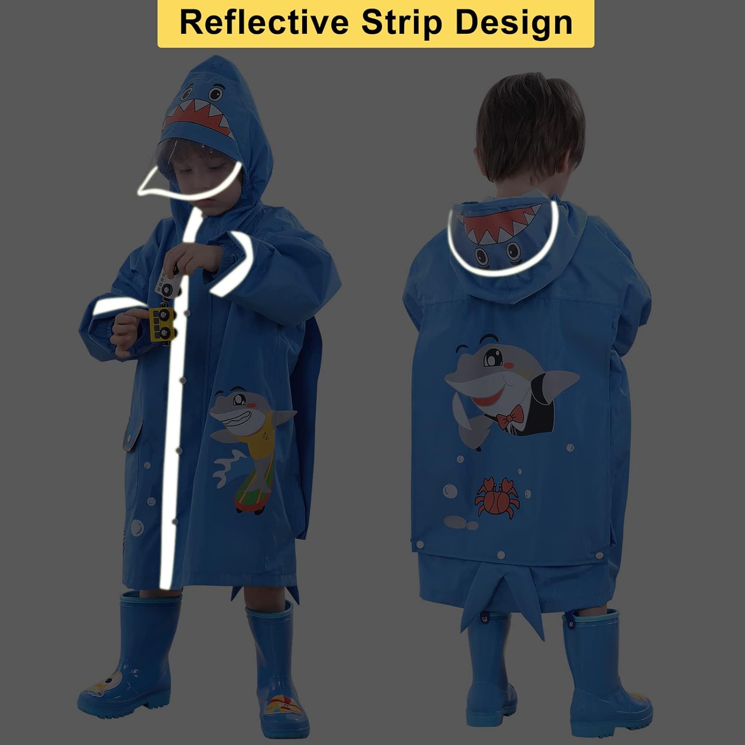HovkibKids Eco-Friendly Waterproof Rain Jacket for Girls Boys