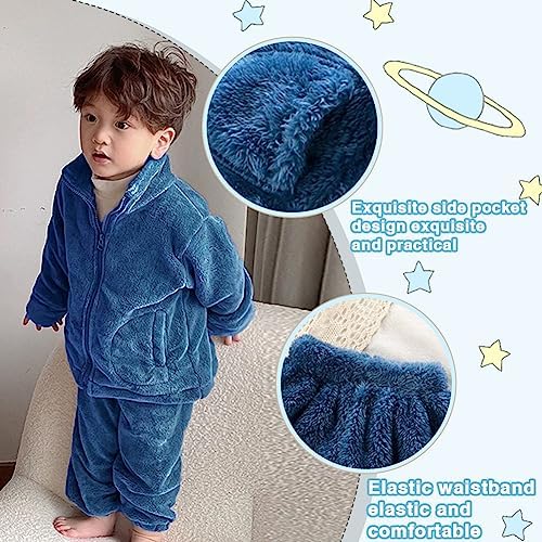 UVIPC Toddler Bear Fleece Set Winter Pullover Pants 2PCS Fluffy Cozy