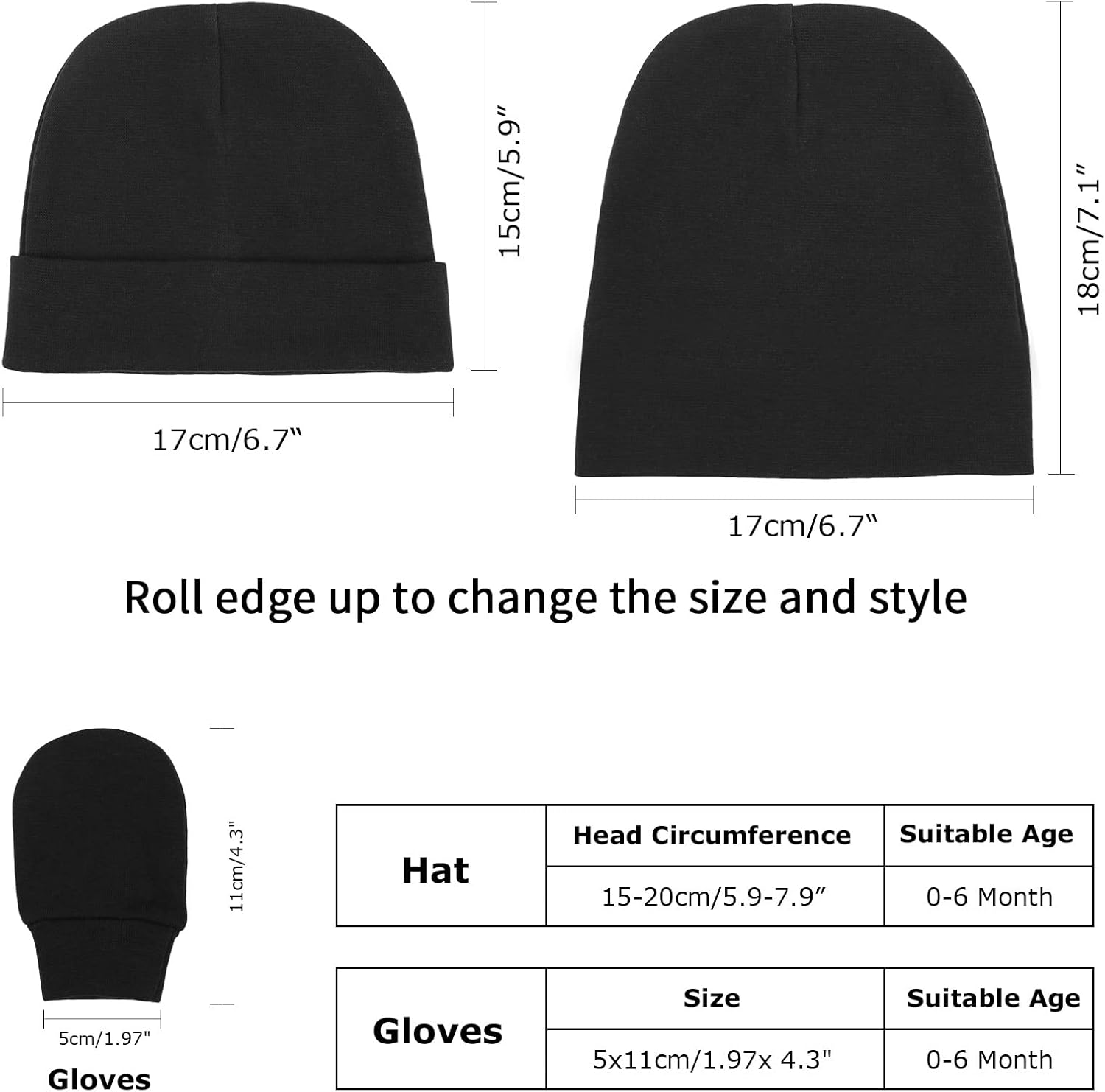 DRESHOW BQUBO Baby Hats and Mittens