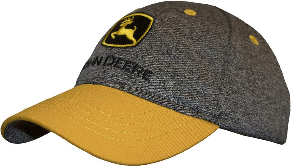 IQ John Deere Boys Baseball Heather Grey Adjustable 100 Cotton