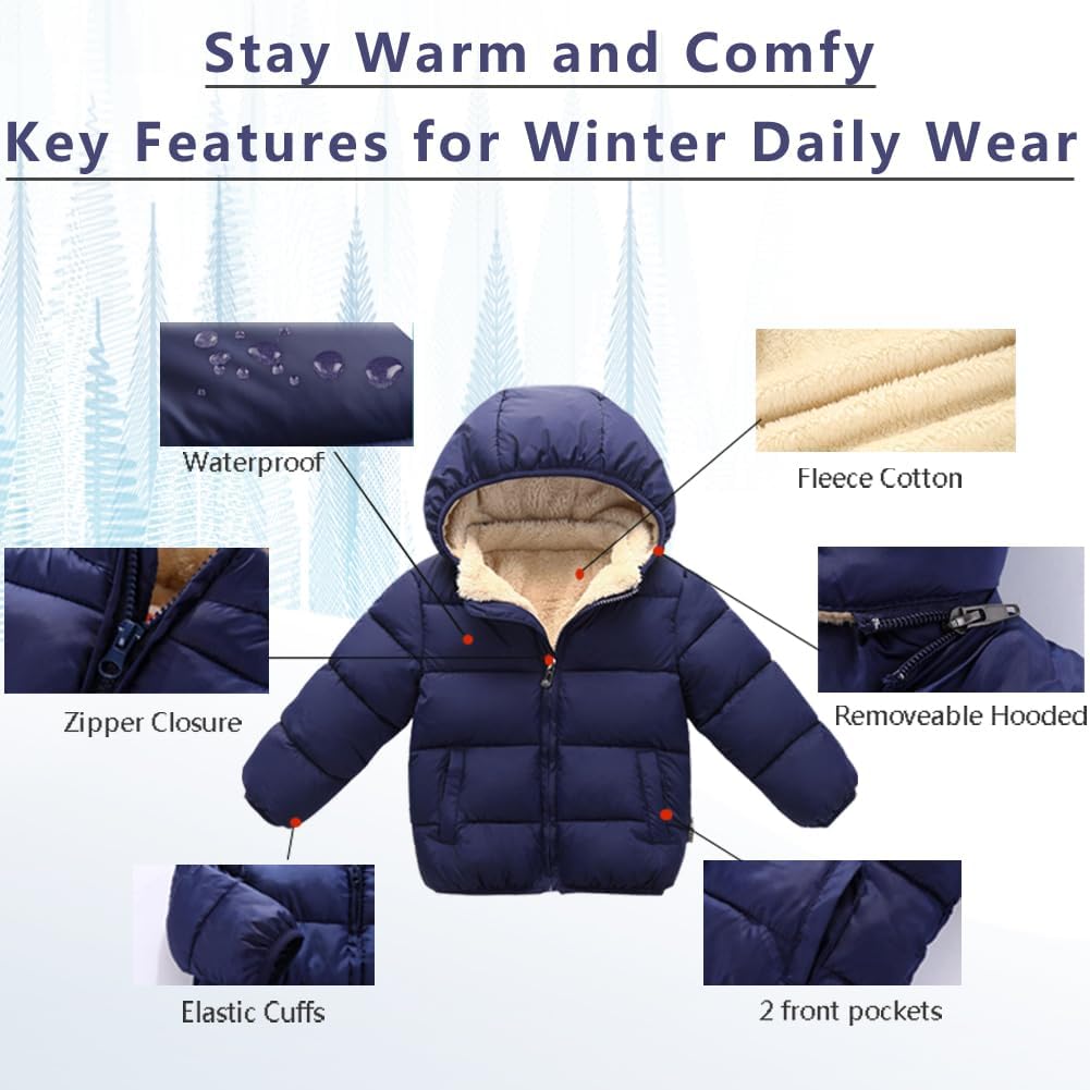 Laviqk Baby Boys Girls Winter Coats Puffer Jacket