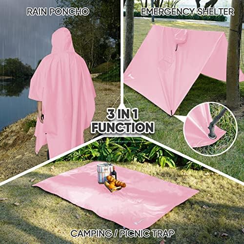 PTEROMY Hooded Unisex Rain Poncho