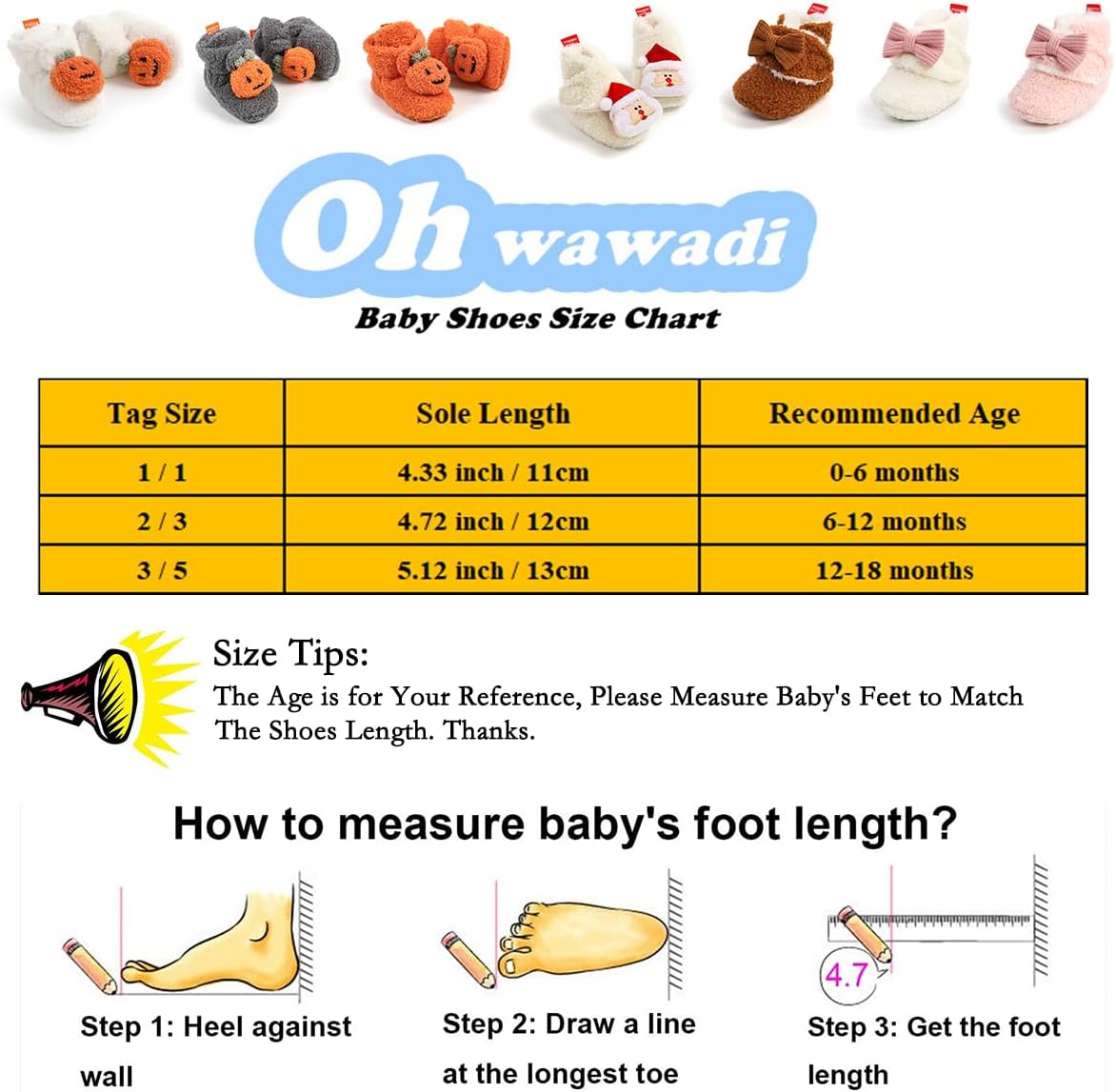 Ohwawadi Infant Baby Slippers Comfortable Stylish Prewalker Shoes