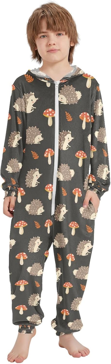 French Fries and Hamburger Onesie Pajamas Zip Up Sleepwear