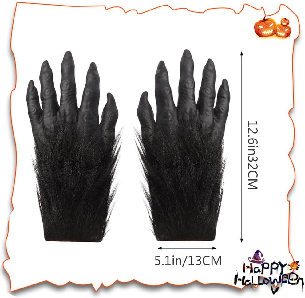 XGOPTS Werewolf Halloween Gloves Costume