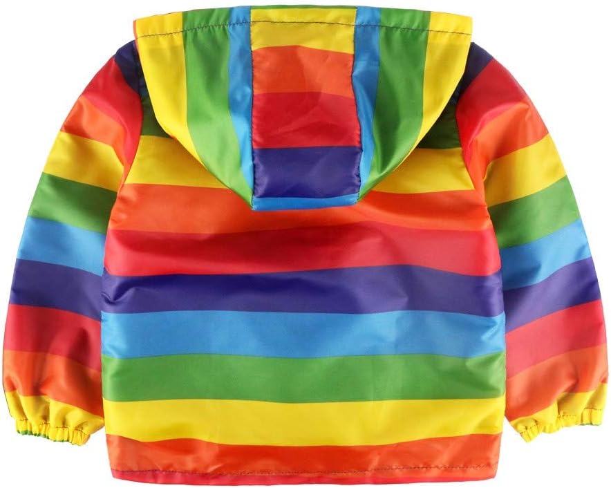 Rainbow Stripe Reversible Windbreaker Coats - Boys Girls 2-6