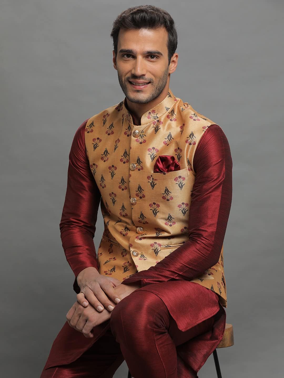 Elina Fashion Mens Kurta Pajama Nehru Jacket Set