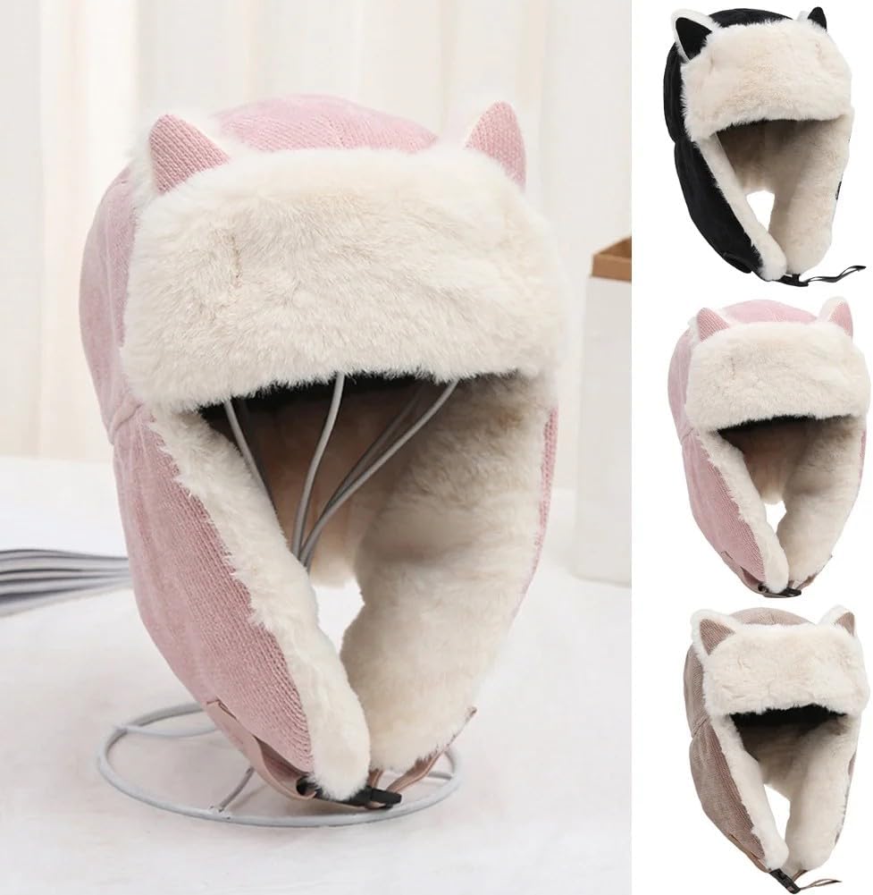 Thick Winter Trapper Hat with Earflaps for Men Women