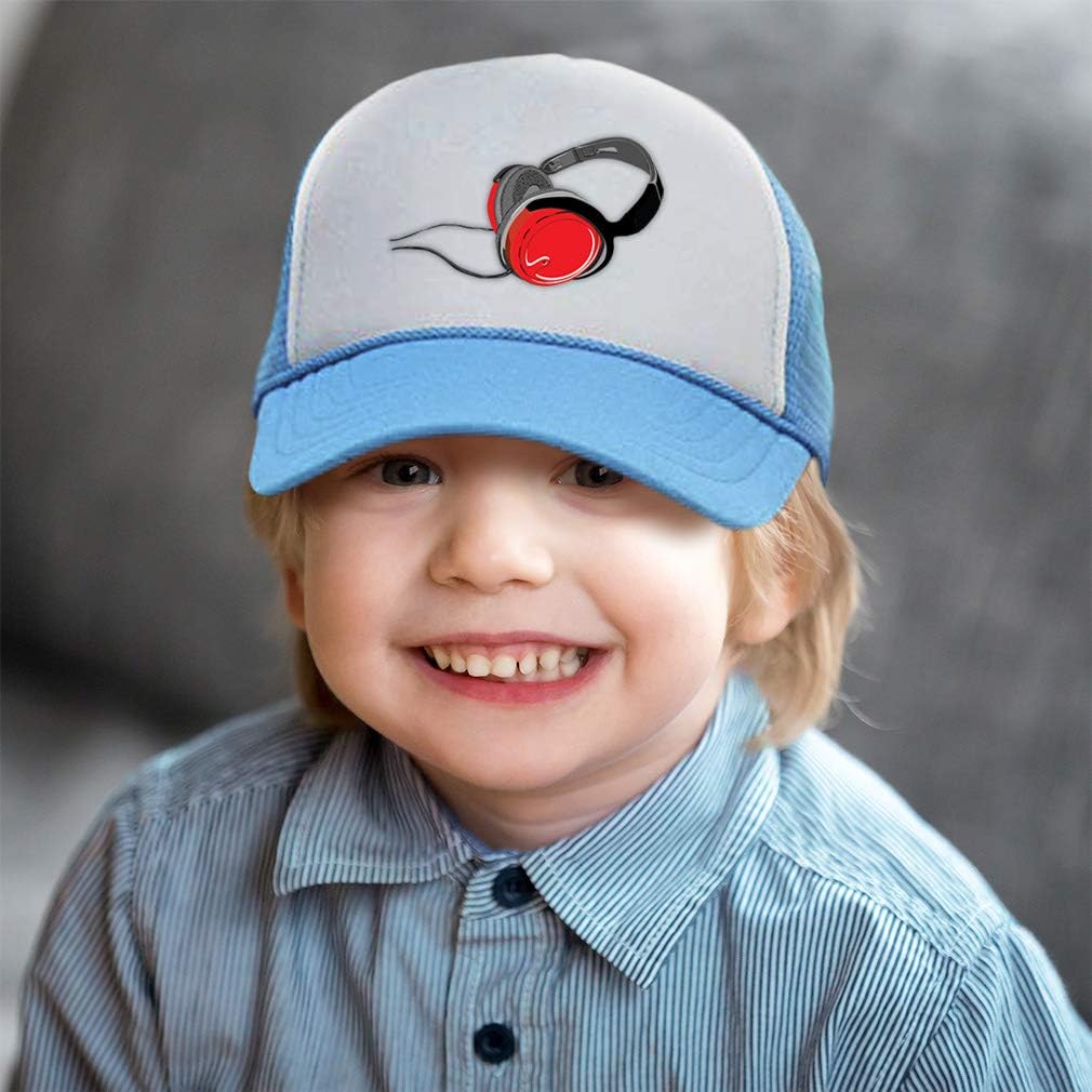 Personalized Kids Trucker Hat with Adjustable Bill Black Red Design