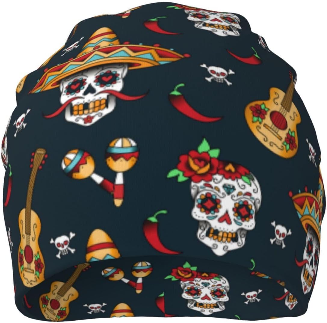 Mens Unisex Skull Beanie Hat for Winter