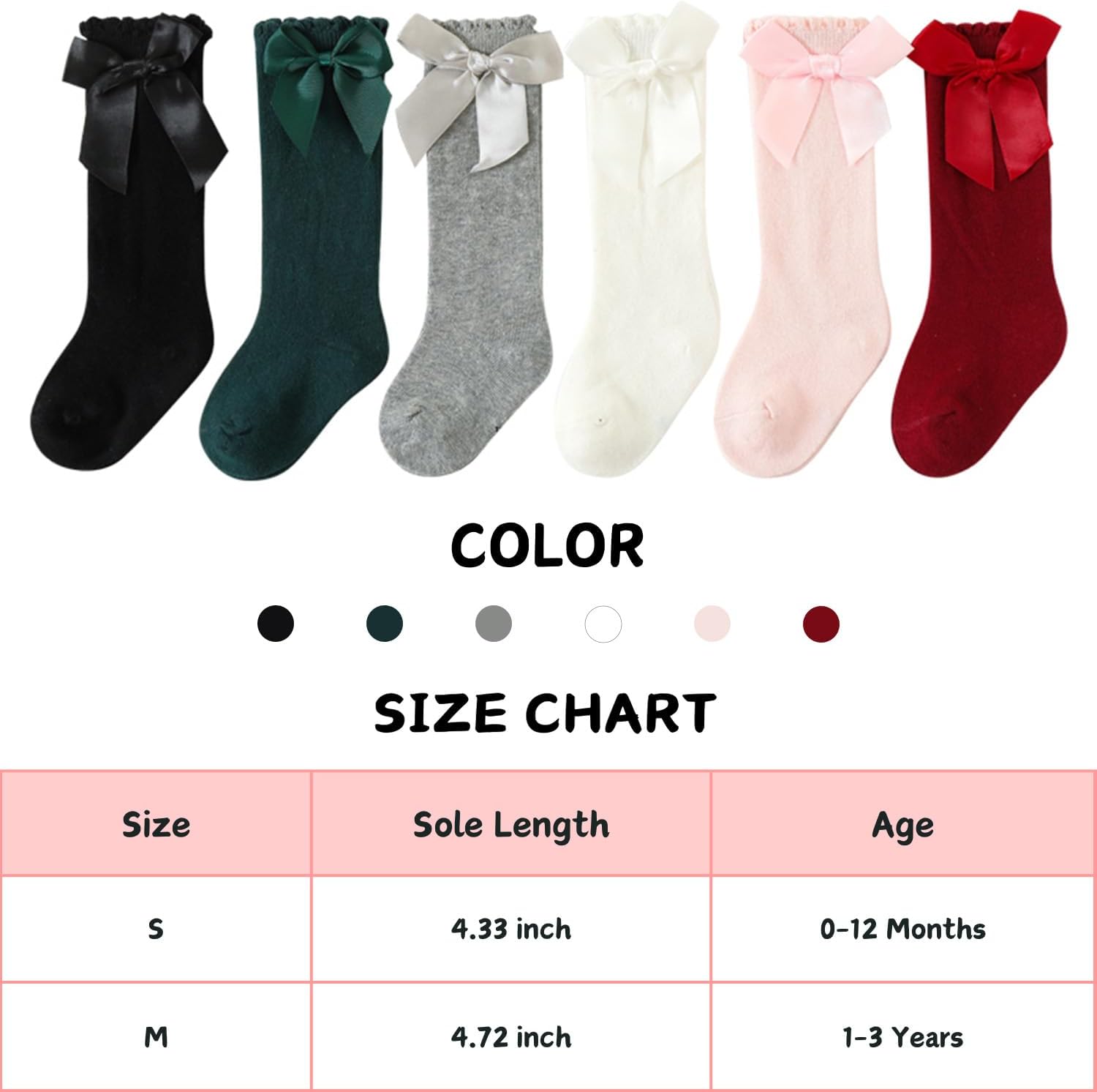 Dynamic Style Baby Girl Knee High Socks