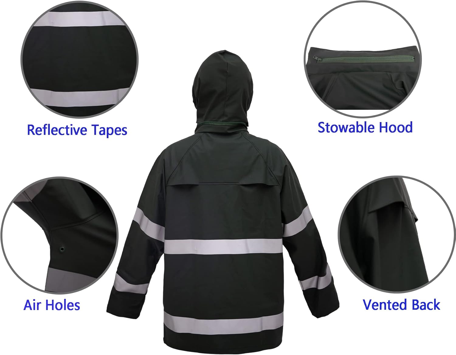 RainRiderWeather-Resistant Mens waterproof rain jacket