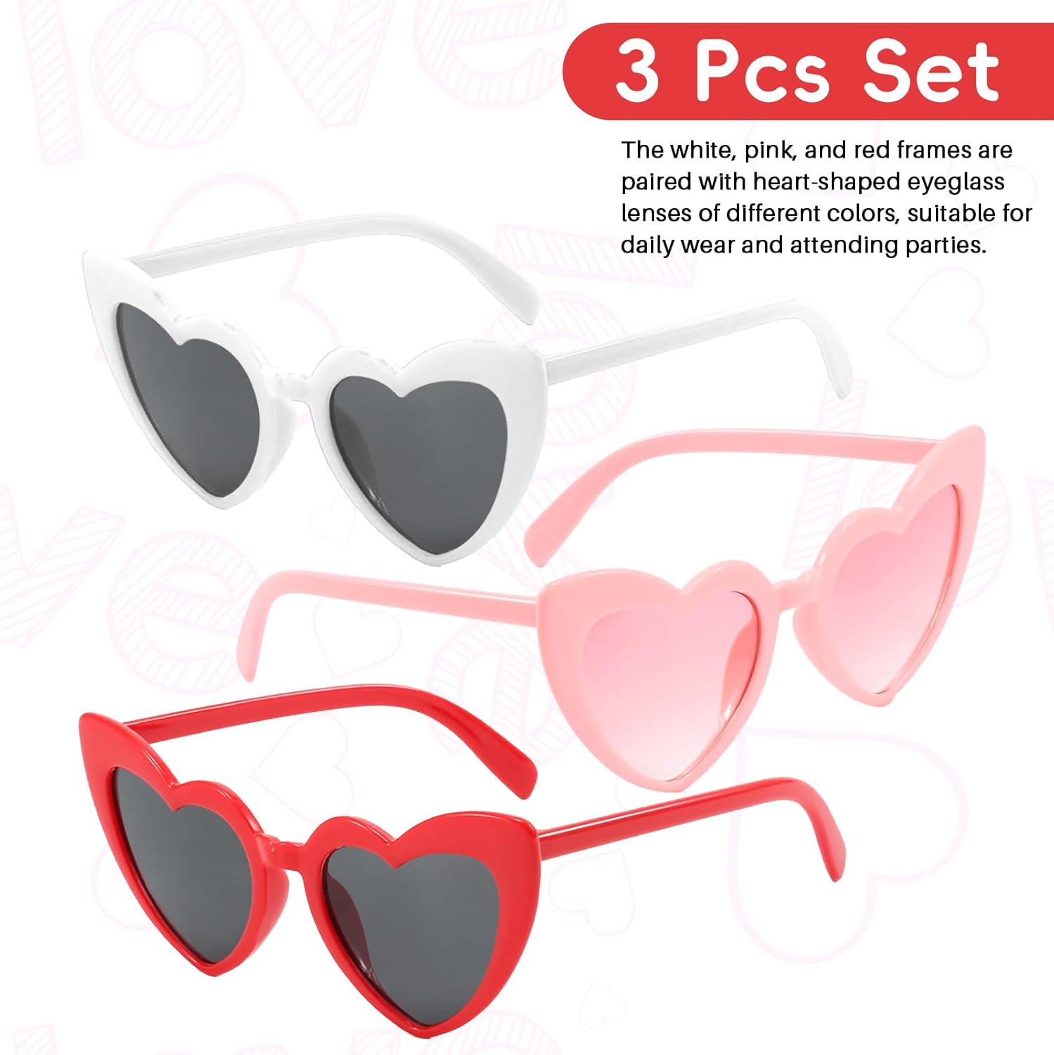 Heart Sunglasses Set for Parties and Weddings