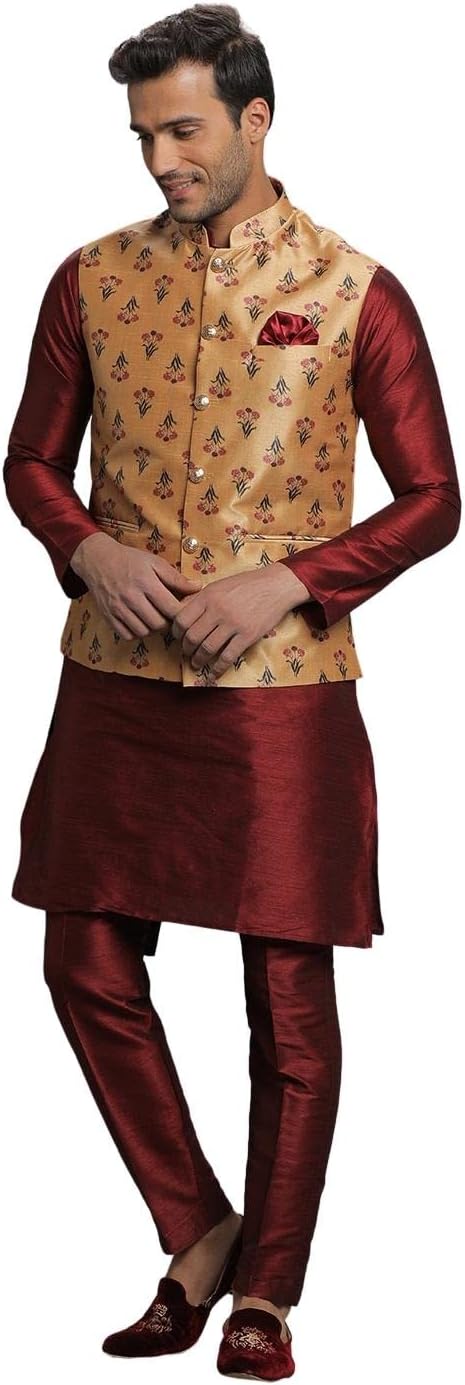 Elina Fashion Mens Kurta Pajama Nehru Jacket Set