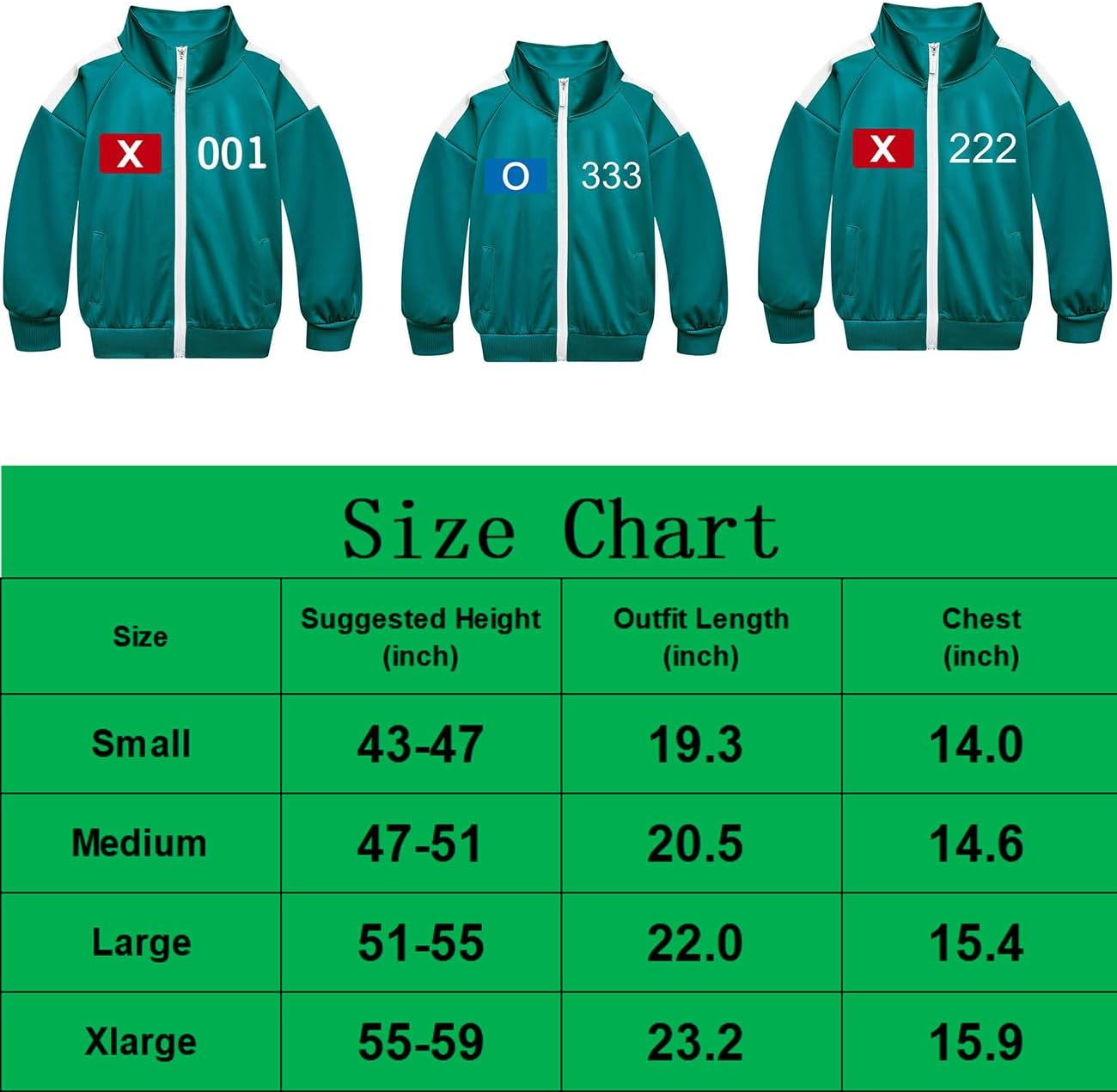 Yidasloox Kids Green Tracksuit Cosplay Outfit