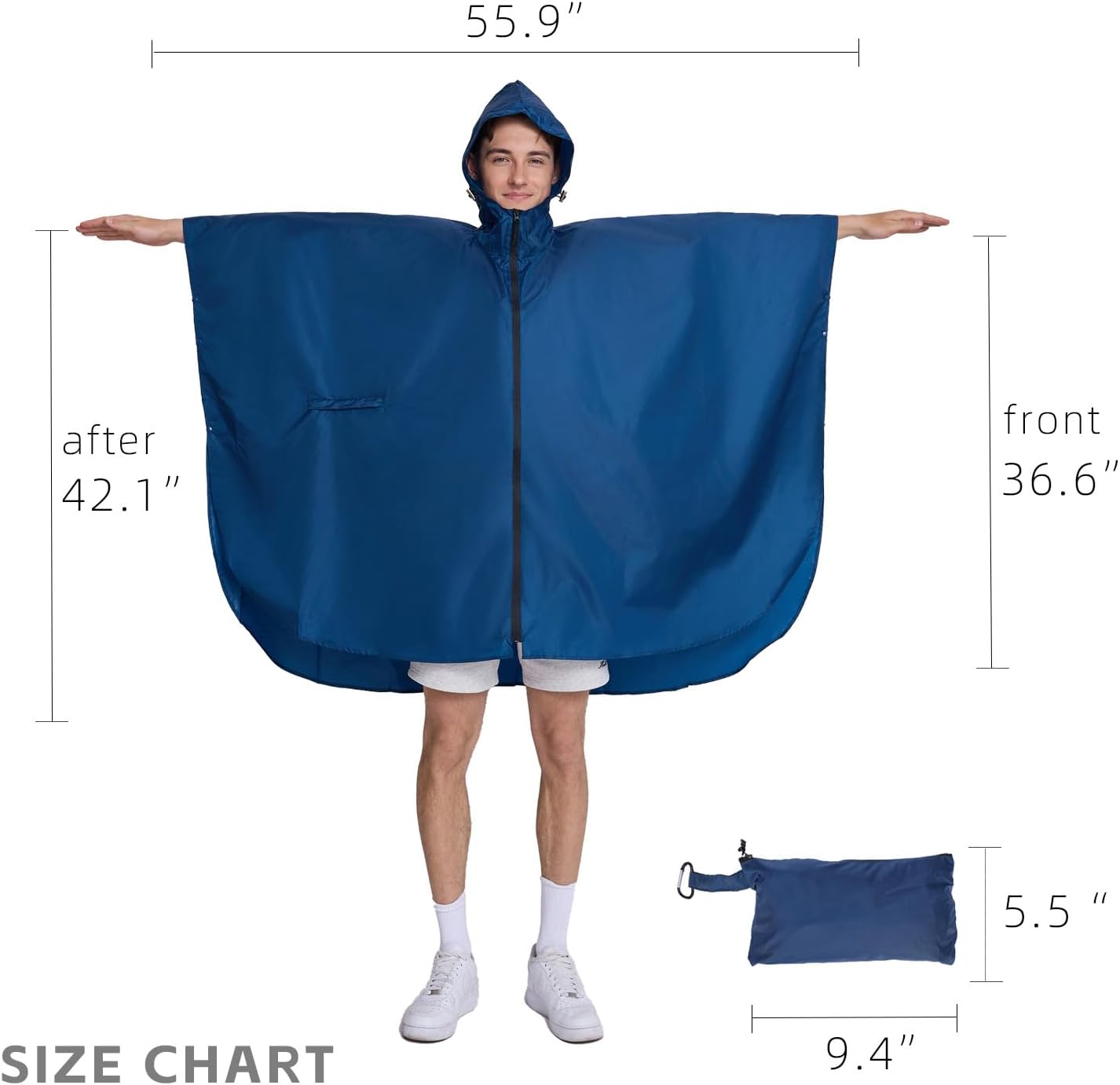 Portable Mens Unisex Raincoat with Waterproof Protection