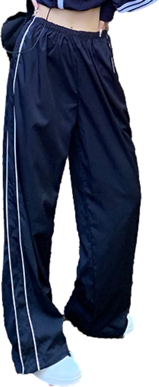 Shebote Womens Y2K Parachute Wide Leg Sweatpants 1