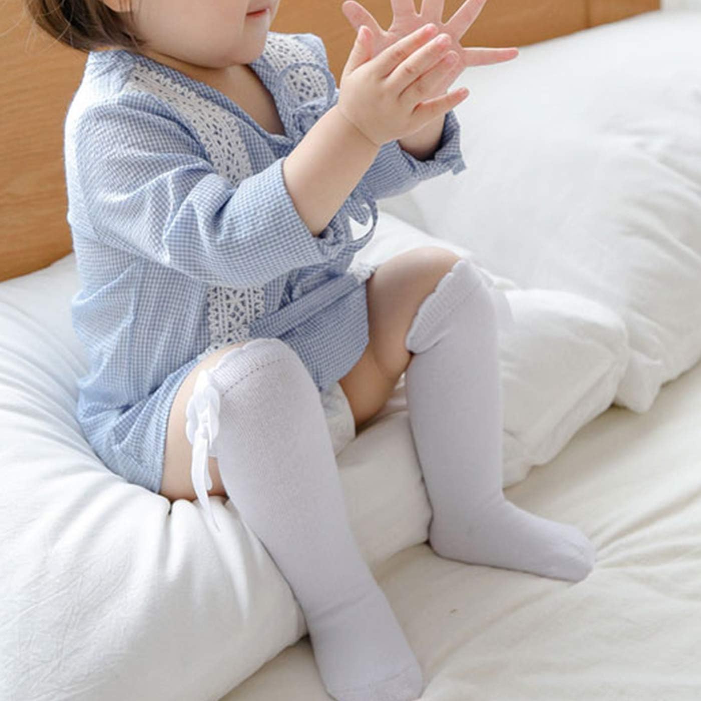 Century Star - Cute Knitted Ruffled Knee High Socks for Baby Girls
