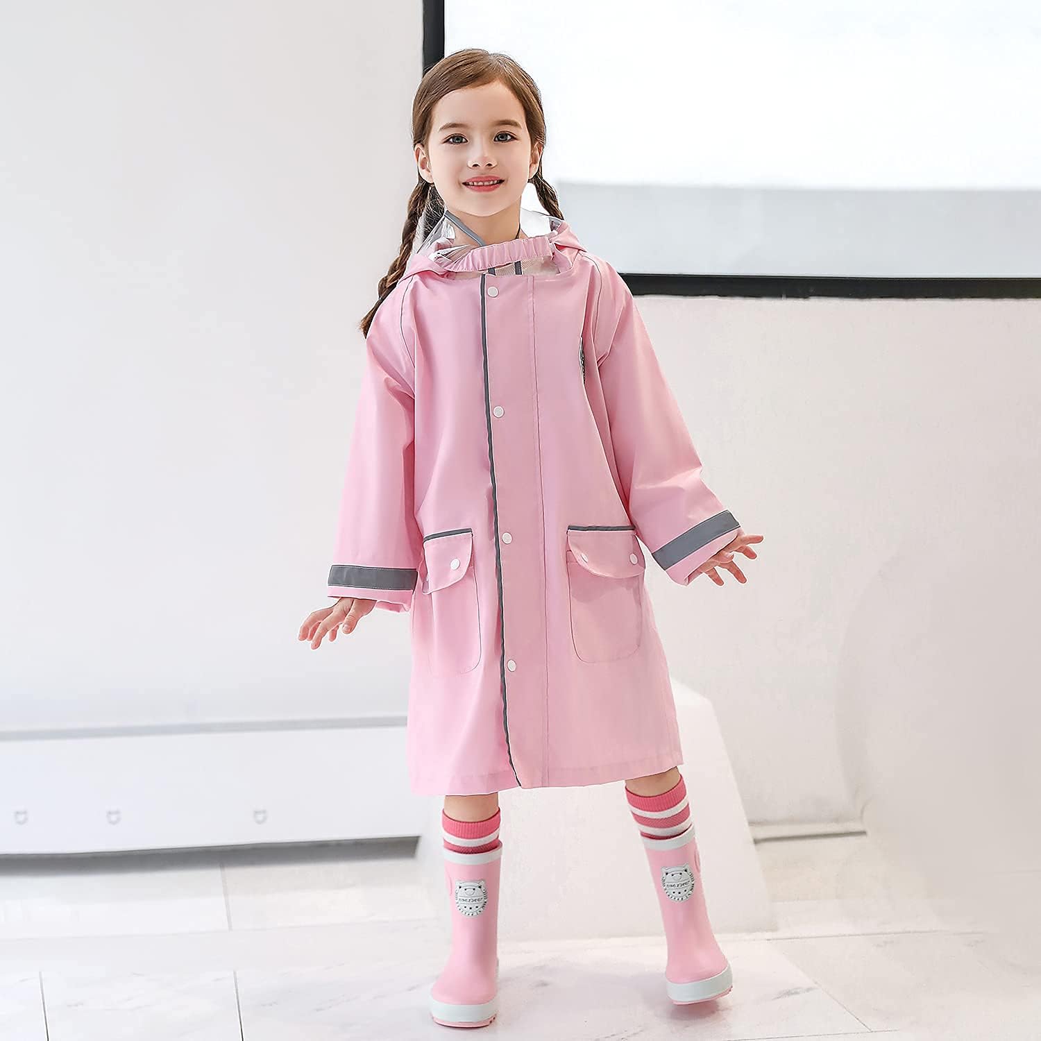 Rain Jacket for Kids Waterproof Reflective