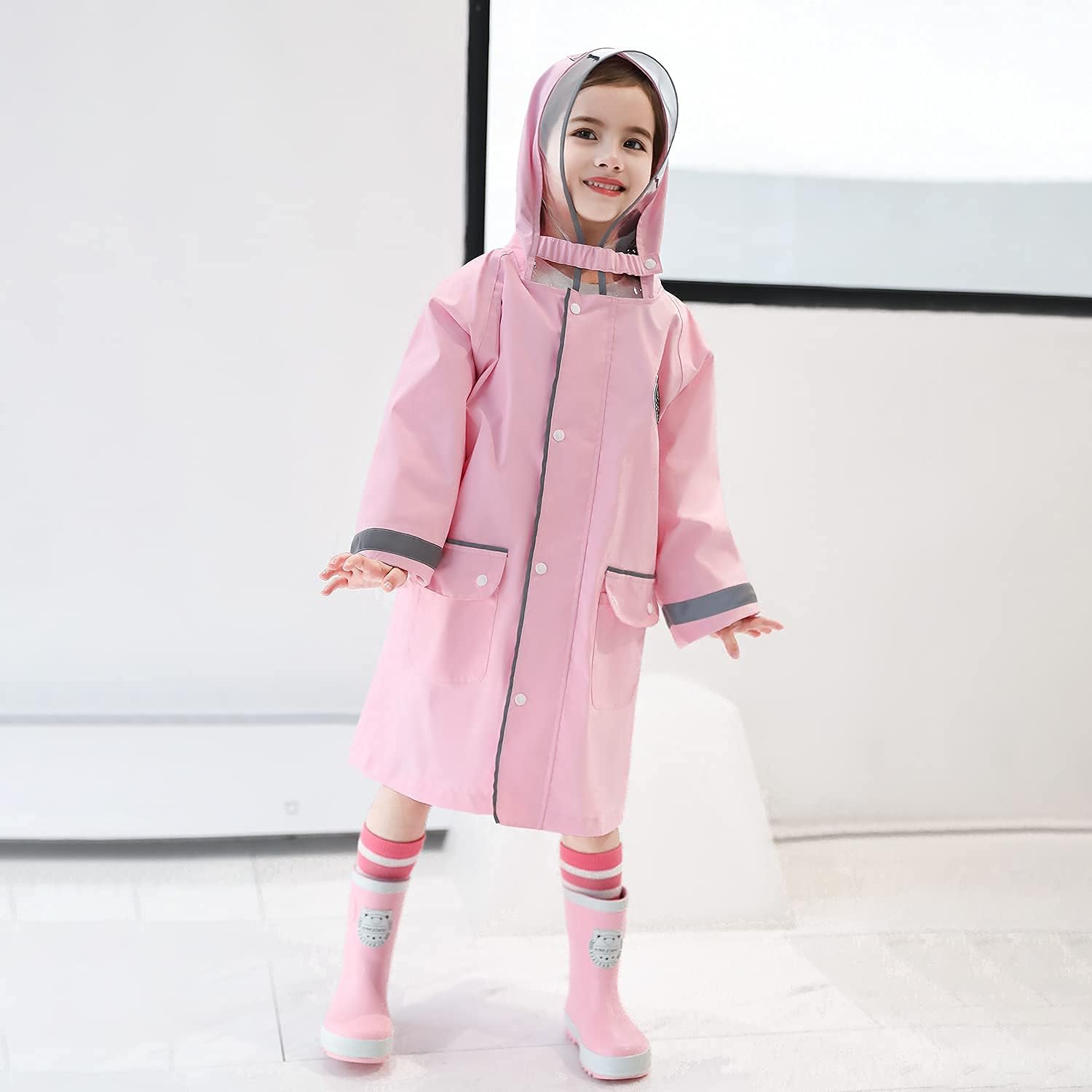 Rain Jacket for Kids Waterproof Reflective