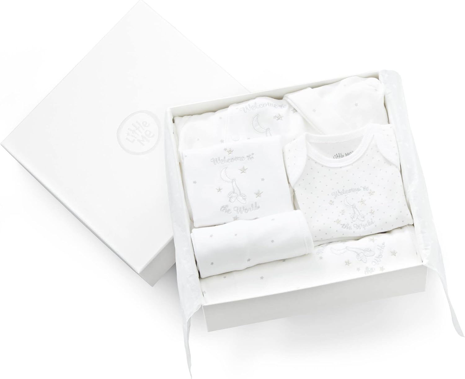 Perfect Baby Layette Gift Set Footie Cap Bib Burp Set Swaddling Blanket