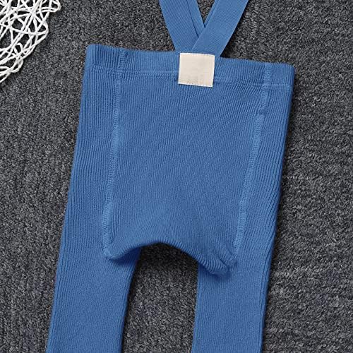 IDOPIP Infant Baby Ribbed Leggings with Suspender Pants Unisex