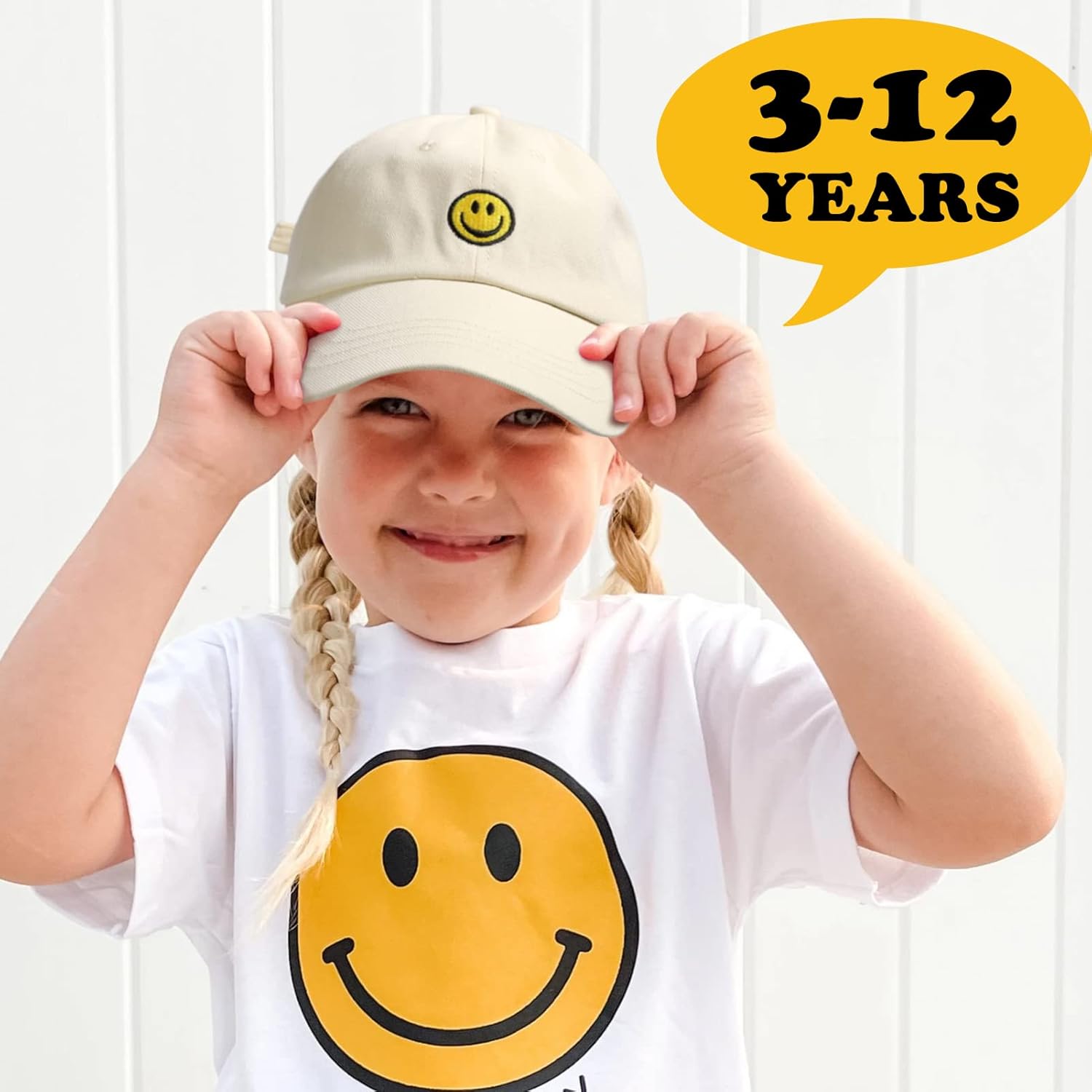 Smiley Face Kids Baseball Cap