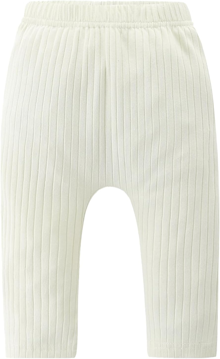 Fullfamous Baby Girls 5-Pack Cotton Ribbed Pull-On Pants Leggings 0-4Y