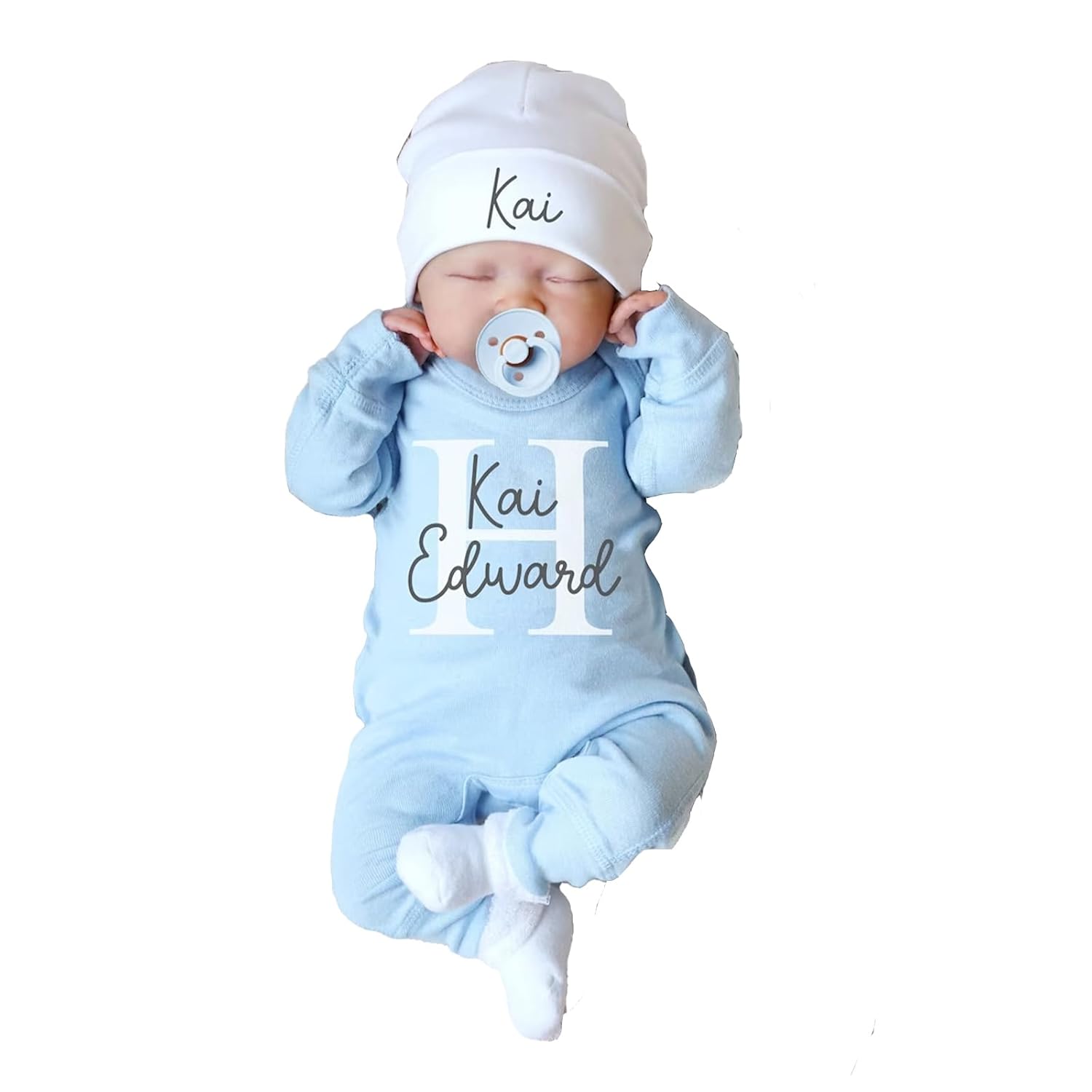 Custom Personalized Newborn Baby Coming Home Outfit with Monogrammed