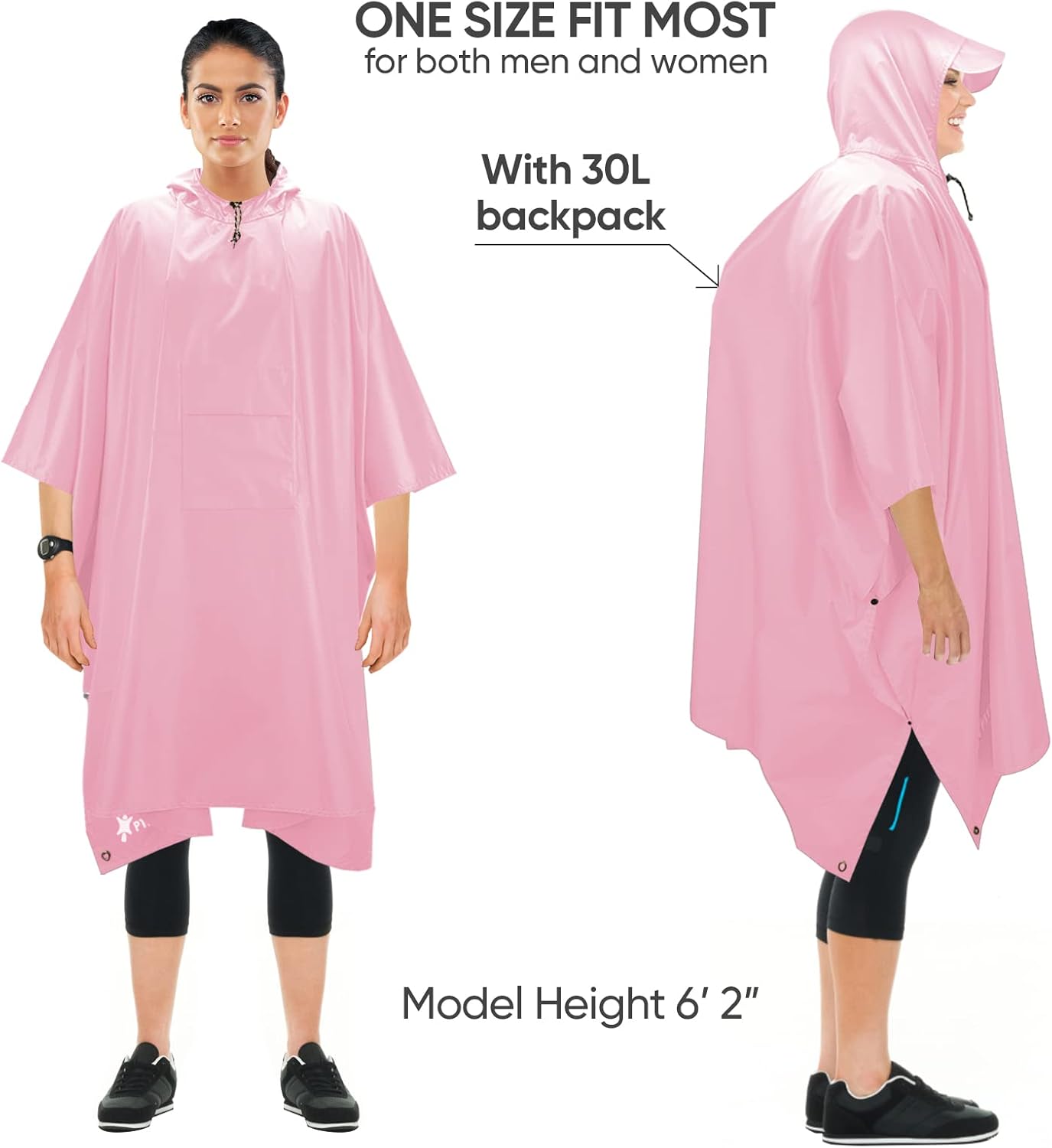 PTEROMY Hooded Unisex Rain Poncho