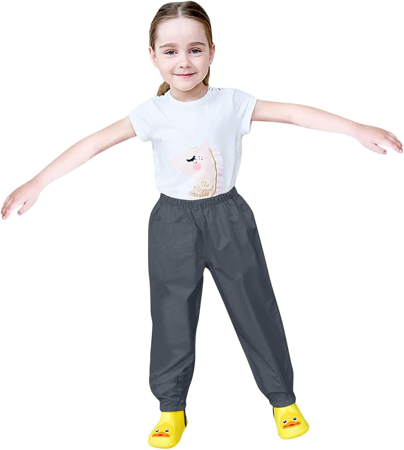 Lightweight Reflective Kids Rain Pants Safe Durable for Boys Girls