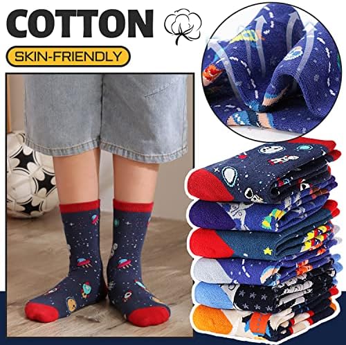 Anlisim 6 Pairs Spooky Socks for Boys Novelty and Spacious