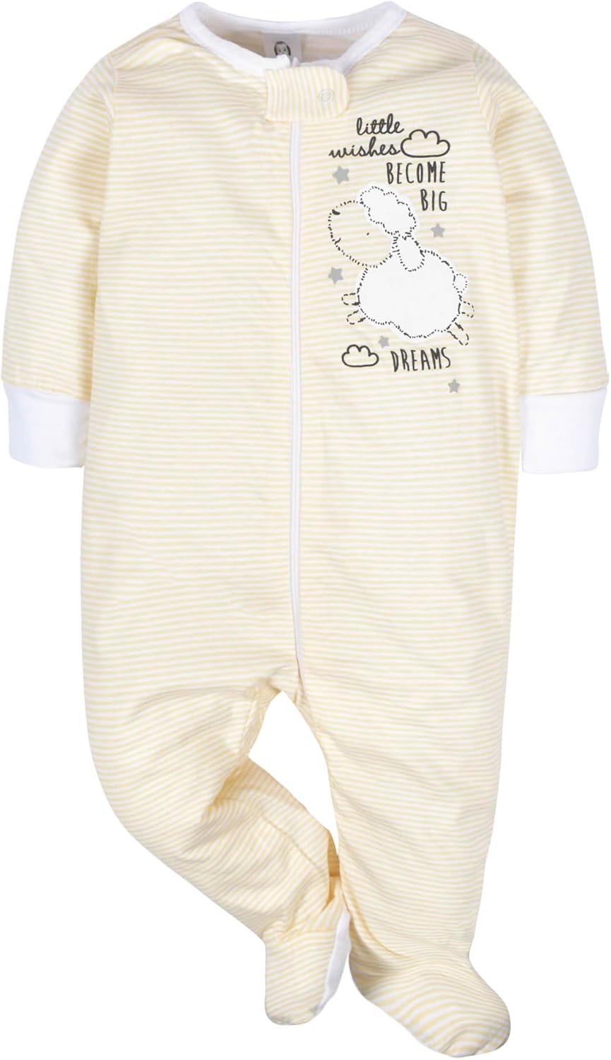 Sleep Play Footies 4-Pack Gerber Boys Long-Sleeve Machine Washable Mitten Cuffs