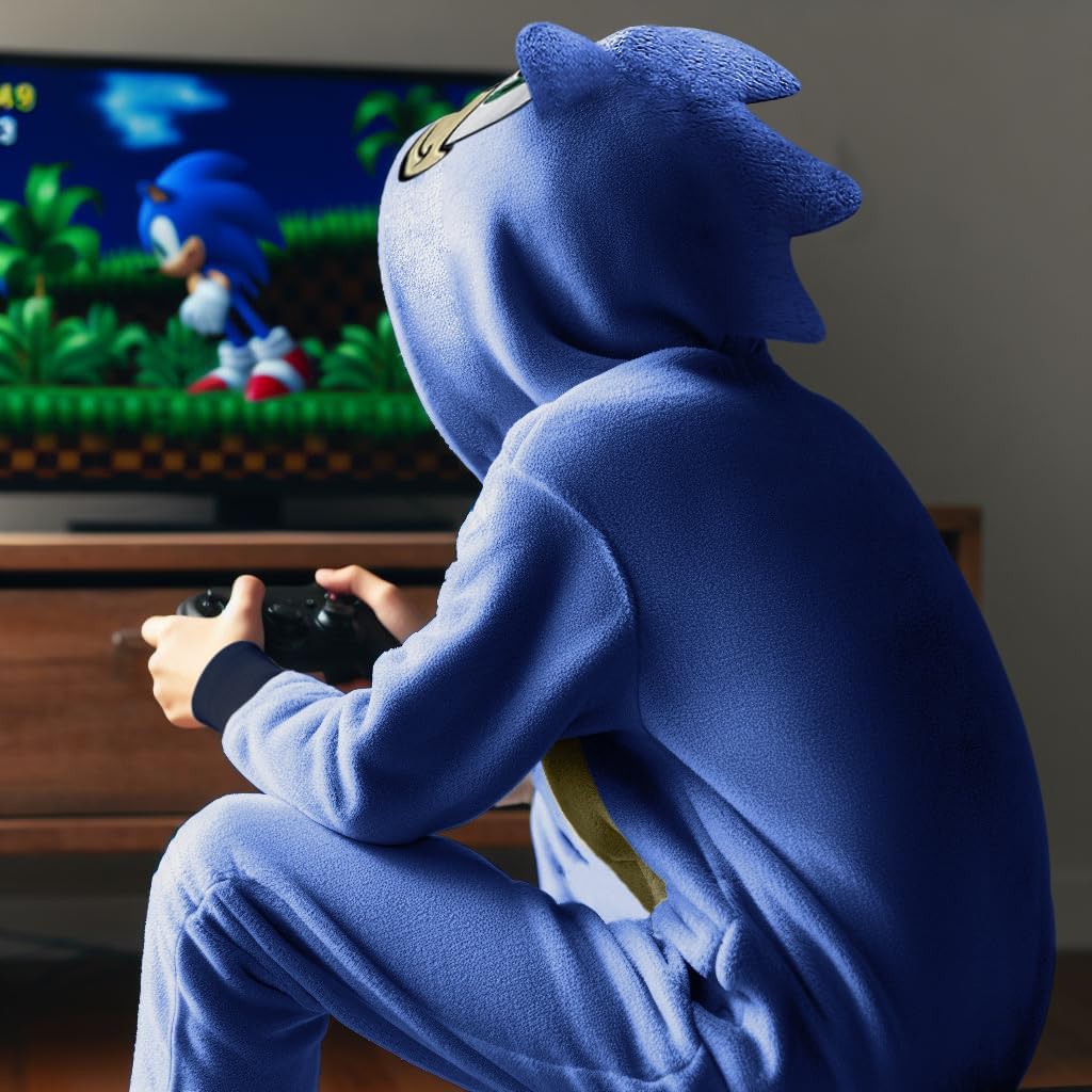 S Sonic The Hedgehog Kids Onesie Pajamas - Official License